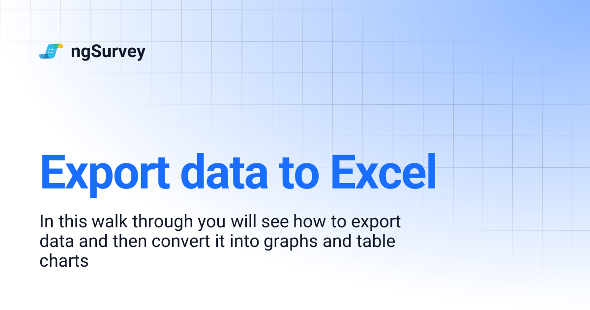 Export data to Excel | ngSurvey